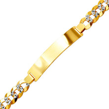 Load image into Gallery viewer, 14K White Pave Gold Curb Light ID Bracelet 10mm/9mm Wide 8" Engraving Available