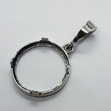 Load image into Gallery viewer, 925 Sterling Silver Dime Bezel 18 mm Coins Prong Back Illusion Edge High Quality