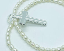 Load image into Gallery viewer, 925 Sterling Silver Simple Inside Line Cross Pendant 1.2 Inch