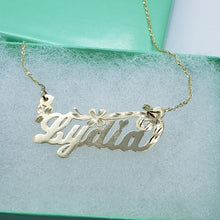 Load image into Gallery viewer, Authentic 10K Solid Yellow Gold Handmade Personalized Custom Name Pendant