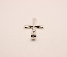 Load image into Gallery viewer, 925 Sterling Simple Beveled Edge Rhombus-Shape Cross Pendant