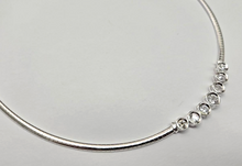 Load image into Gallery viewer, 925 Sterling Silver Cubetto Omega Chain Necklace with Round Bezel Set CZ 3mm 16"