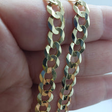 Load image into Gallery viewer, 10K Yellow Gold Solid Cuban Link Chain Curb Necklace Bracelet 7mm, 8"~30"