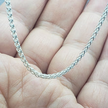 Load image into Gallery viewer, 925 Solid Sterling Silver Spiga Wheat Chain Necklace Men Women 1.5mm, 16" - 24"