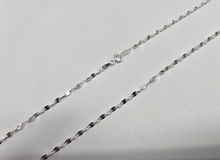Load image into Gallery viewer, 925 Sterling Silver Diamond Cut Silver Coffee Flat Link Chain Necklace 3mm 18"