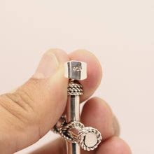 Load image into Gallery viewer, 925 Sterling Silver Thick Cylindrical Cross Pendant with Rope Textured Edges