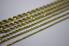 Load image into Gallery viewer, 14K Yellow Solid Gold Rope Diamond Cut Chain necklace bracelet 1.5mm-5mm 7"-30"