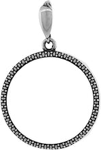 Load image into Gallery viewer, Sterling Silver Half Dollar Bezel 30 mm Coins Prong Back Illusion Edge 50 Cent