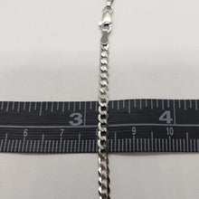 Load image into Gallery viewer, 14K White Gold Solid Cuban Curb Link Chain Necklace Bracelet 3mm 7"~30"