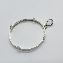 Load image into Gallery viewer, 925 Sterling Silver Half Dollar Bezel 30 mm Coins Prong Back Diamond Cut 50 Cent