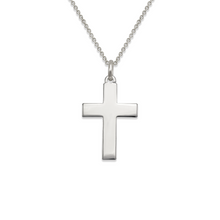 Load image into Gallery viewer, 14K Yellow White Gold Cross Pendant Charm High Polished 4 Size with Engraving