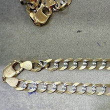 Load image into Gallery viewer, 10K Authentic Solid Gold Cuban Curb Link Chain Pave Diamond Cut 10mm 22"~30"