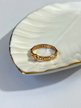 Load image into Gallery viewer, 14K Solid Gold Handmade Cross and Dots Ring Band