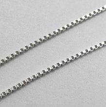 Load image into Gallery viewer, Sterling Silver Box Chain Necklace Bracelet Medium Thick 1.2mm-2.2mm Size 7"-30"