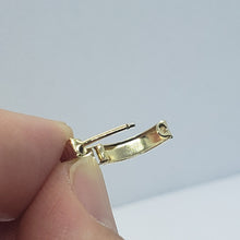 Load image into Gallery viewer, 14K Real Yellow White Gold Huggie Hoop Earrings Diamond Cut Round 11mm Men Women