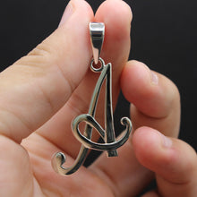Load image into Gallery viewer, 925 Sterling Silver 26-Alphabet Large Fancy Cursive Script Initial Pendant