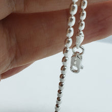 Load image into Gallery viewer, Sterling Silver Oval Pallini Bead Ball Chain Necklaces Bracelets 2.5mm 7"~30"