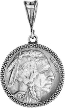 Load image into Gallery viewer, 925 Sterling Silver Nickel Bezel 22 mm 5 Cents Coins Prong Back Illusion Edge