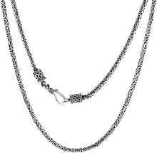 Load image into Gallery viewer, 2.5mm Sterling Silver Round BYZANTINE Chain Necklace Bracelet Antiqued Finish
