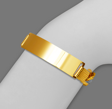 Load image into Gallery viewer, 14K Two Tone Gold Figaro ID Bracelet 11mm/10mm 8" 8.5" long Engraving Available