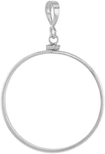 Load image into Gallery viewer, 925 Solid Sterling Silver SILVER EAGLE Bezel 40.7 mm Screw Top Coin Edge One OZ