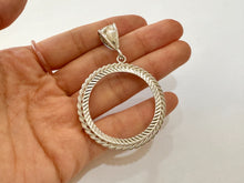 Load image into Gallery viewer, Sterling Silver Bezel Rope Edge Onza Plata Liberted for 36mm Coins
