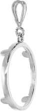 Load image into Gallery viewer, Sterling Silver Quarter Dollar Bezel 24mm Coins Prong Back Square Edge 25 Cent