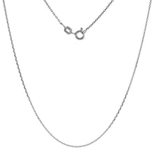 Load image into Gallery viewer, 925 Sterling Silver Rhodium Finish Boston Cable Link Chain Necklace 1mm 16"-24"
