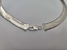 Load image into Gallery viewer, 925 Sterling Silver Thick Beveled Edges Herringbone Chain Necklace 10mm 7"-30"
