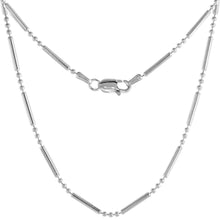 Load image into Gallery viewer, 925 Sterling Silver Three Dot One Dash Pallini Bead Ball Chain Necklace 1.5mm