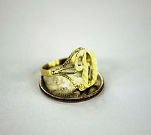 Load image into Gallery viewer, 10K YELLOW GOLD Cursive Letter Initial Ring for Women Alphabet A-Z Size 6-10.5