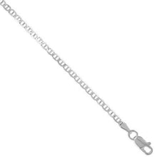 Load image into Gallery viewer, 925 Sterling Silver Italy Flat Mariner Link Chain Necklace Bracelet 2.1mm 7"~30"