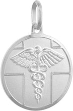 Load image into Gallery viewer, Sterling Silver Medical Alert Necklace Round Italy 3/4 inch Charm w/out Chain