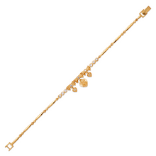 Load image into Gallery viewer, Authentic 14K Yellow Gold 15 Anos Years CZ Bow Heart Bracelet Quinceañera Gift