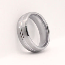 Load image into Gallery viewer, Tungsten Carbide Convex Groove Satin Finish Beveled Edges Wedding Band Ring 8mm