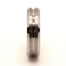 Load image into Gallery viewer, Tungsten Carbide Groove Center Satin Finish Beveled Edges Wedding Band Ring 6mm