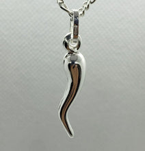 Load image into Gallery viewer, 925 Sterling Silver Italian Horn Pendant High Quality Nickel Free Men 2 Sizes