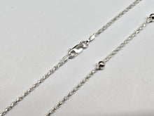 Load image into Gallery viewer, 925 Sterling Silver Rope Station Chain Necklace Anklet Diamond Chain 4mm 16 Inch