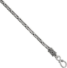 Load image into Gallery viewer, 3mm Sterling Silver Round BYZANTINE Chain Necklace Bracelet Antiqued Finish