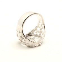 Load image into Gallery viewer, 925 Sterling Silver Detailed Dollar Sign Diamond Cut Finish Ring 3/4 Inch Wide