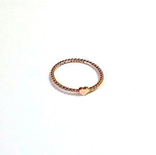 Load image into Gallery viewer, 14K Solid Gold Handmade Dainty Mini Heart Beaded Ring Band