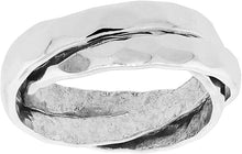 Load image into Gallery viewer, Sterling Silver Rolling Ring Hammered Band Handmade Interlocking 11mm Size 7-12