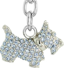 Load image into Gallery viewer, Scottish Terrier Dog Puppy Key Chain Crystal Key Ring 3 inches Long 33mm Round