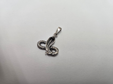 Load image into Gallery viewer, 925 Sterling Silver Cobra Snake Pendant Oxidized Finish 7/8 (22mm) Inch Tall
