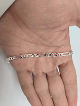 Load image into Gallery viewer, 925 Sterling Silver Beveled Edge Figarucci Link Chain Necklace 4.5mm 7" to 30"