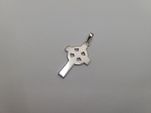 Load image into Gallery viewer, 925 Sterling Silver Large Flat Plain Celtic Cross Pendant 1 1/8 (28mm) Inch Tall