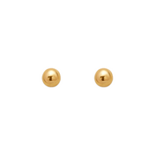Load image into Gallery viewer, 14K Yellow or White Gold Ball Stud Earrings 3mm Wide 2grams Screw Backing