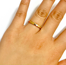 Load image into Gallery viewer, 14K Solid Gold Handmade Hexagon Beaded Ring Band
