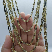 Load image into Gallery viewer, Authentic 14k Gold Two Tone Figarope Chain Necklace or bracelet 3mm-6mm 7"-30"