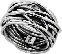 Load image into Gallery viewer, 925 Sterling Silver Solid Heavy Wrapped Wire Ring High Quality 12mm Size 6-10